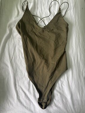 Garage Olive Strappy Bodysuit